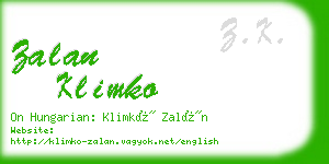 zalan klimko business card